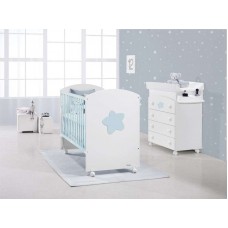 Cuna Big Star Blanco y Azul de Trama